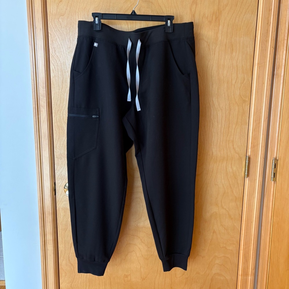 FIGS Zamora Jogger Scrub Pants Womens Large Black FIONx W18SW2005